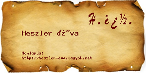 Heszler Éva névjegykártya