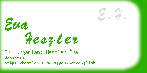 eva heszler business card