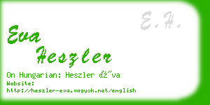 eva heszler business card